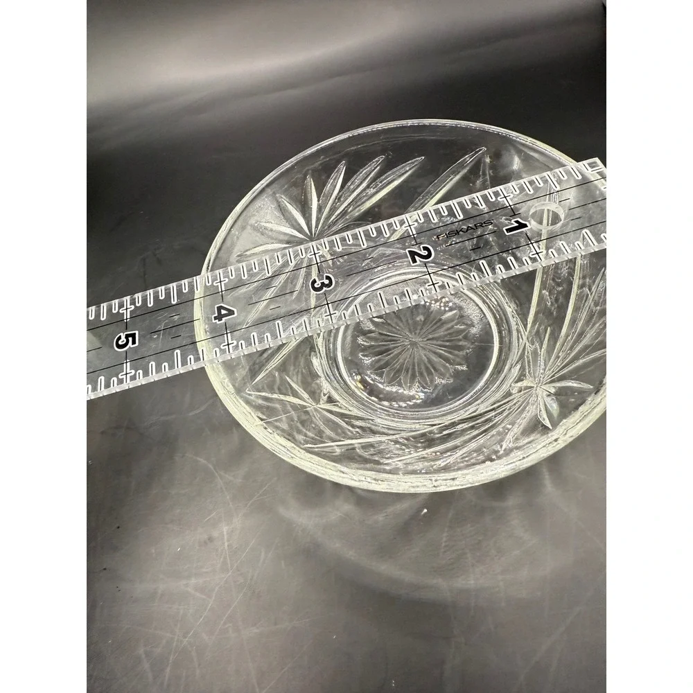 Anchor Hocking Set (5) Prescut Oatmeal Glass Custard dessert bowls Star of David